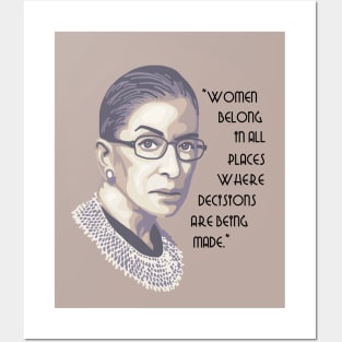 Ruth Bader Ginsburg Portrait and Quote Posters and Art